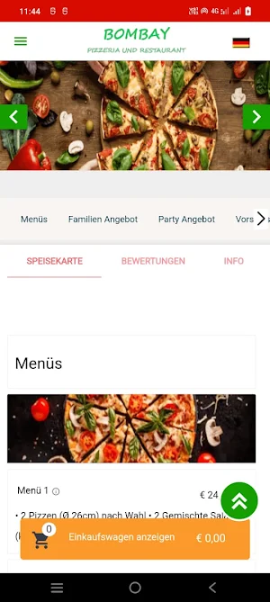 Pizzeria indisches Restaurant Screenshot 1