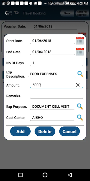 NTS Mobile expenses applicatio Screenshot 3