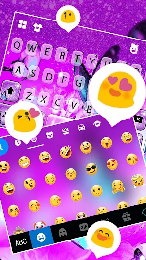 Glitter Butterfly Keyboard Background Screenshot 3
