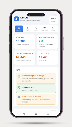 AutoLog: Car & Fuel Tracker Screenshot 1