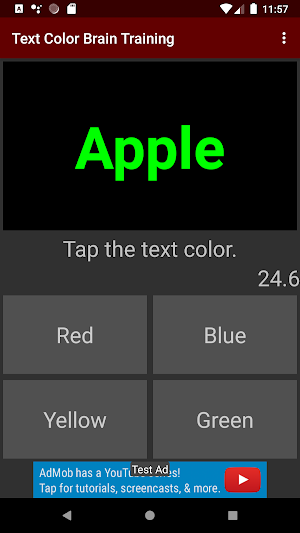 Text Color Brain training Screenshot 1