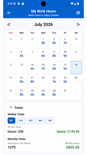 My Work Hours & Salary Screenshot 0