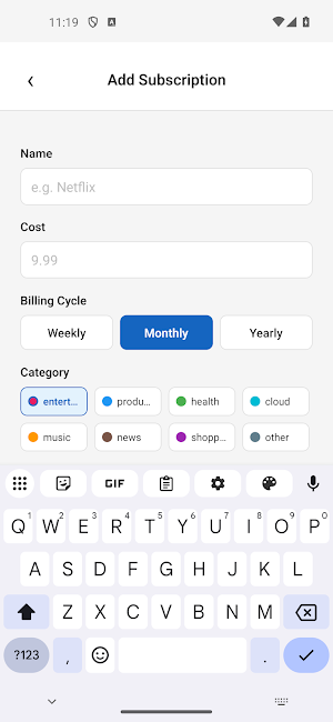SubGuard - Subscription Track Screenshot 1
