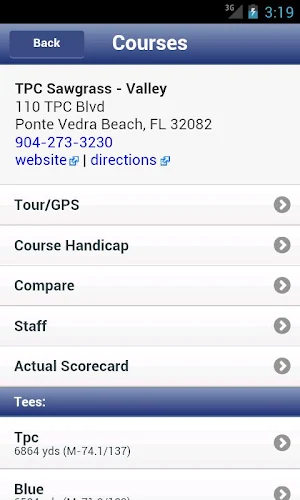 BlueGolf Courses Screenshot 2