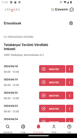 Vöröskereszt - Véradás Screenshot 2