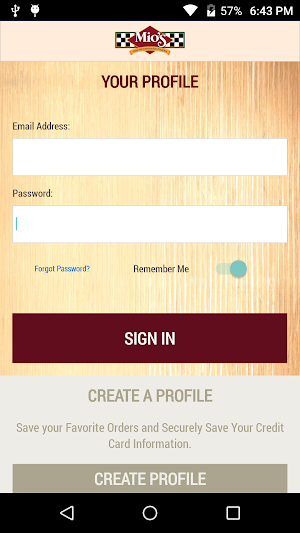 Mio’s Pizza Ordering App Screenshot 0