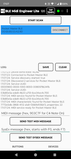 BLE MIDI Engineer Lite Screenshot 2