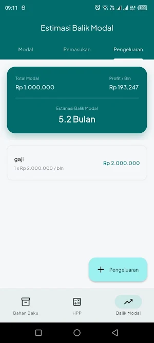 Kalkulator Ide Usaha Screenshot 3