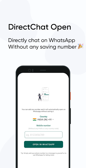 DirectChat open - Chat without saving number Screenshot 0