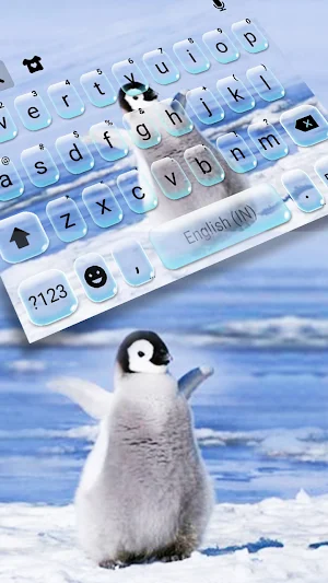 Happy Penguin Keyboard Background Screenshot 0