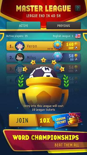 Word Soccer: Master League PvP Screenshot 2