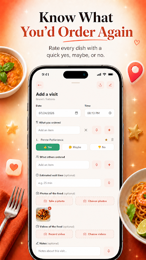 Restaurant Tracker: Food Log Screenshot 2