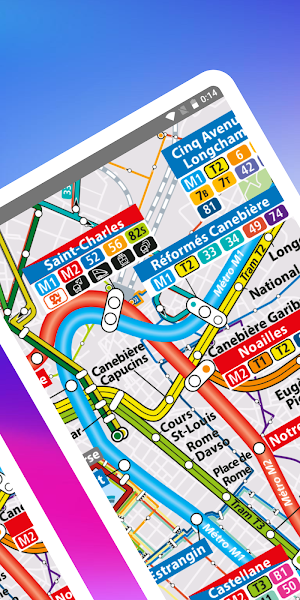 Marseille Metro RTM & Tram Map Screenshot 2