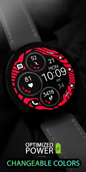 Digital Red Watch Face Screenshot 0