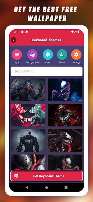 Venom Keyboard Theme Screenshot 2