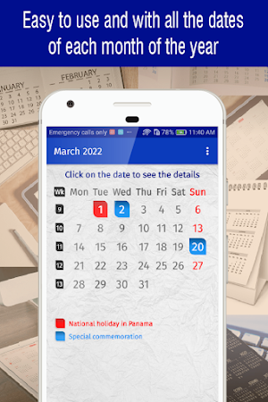 panama calendar 2022 Screenshot 1