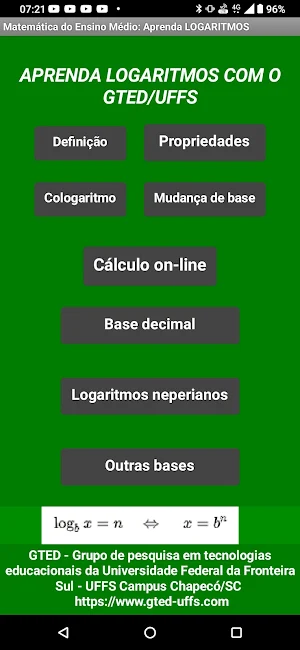 Aprenda logaritmos Screenshot 0