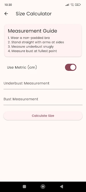 Bra size finder Screenshot 3