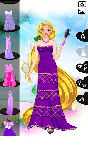 Long Golden Hair Princess Dress up game Screenshot 0