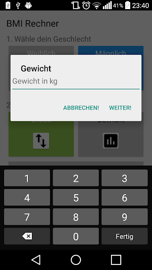 BMI and Kcal calculator Screenshot 3