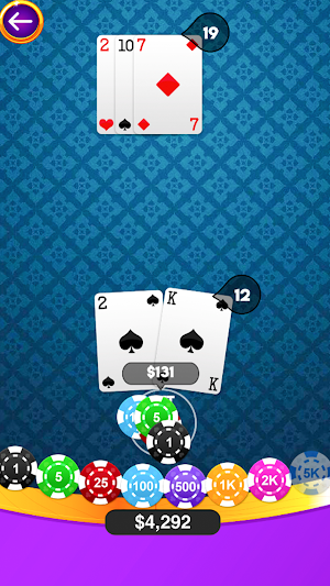 Blackjack 21 Cards Challenge Screenshot 1