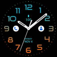 Blue Orange Analog Watch Face