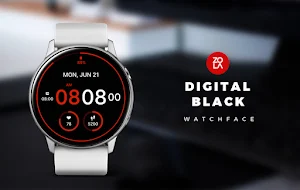 Digital Black Watch Face Screenshot 0
