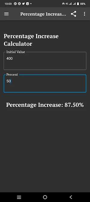 Percentage Increase Calculator Screenshot 2