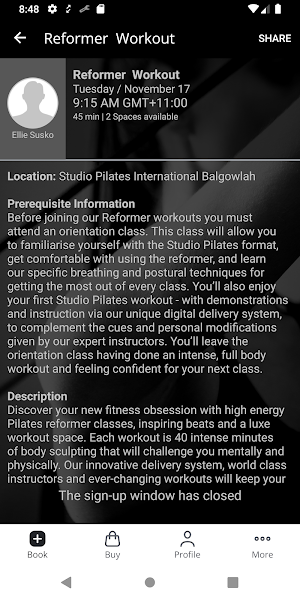 Studio Pilates Screenshot 2