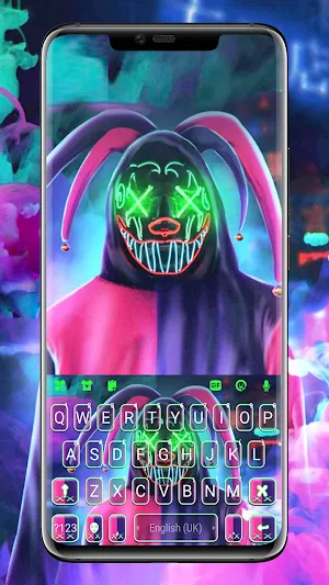 Neon Joker Maskman Keyboard Background Screenshot 0