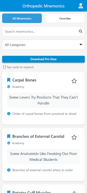 Orthopedic Mnemonics Lite Screenshot 0