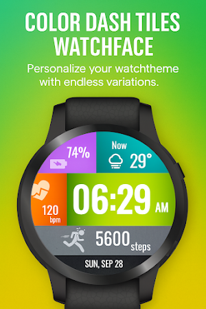 Color Dash Tiles WatchFace Screenshot 0