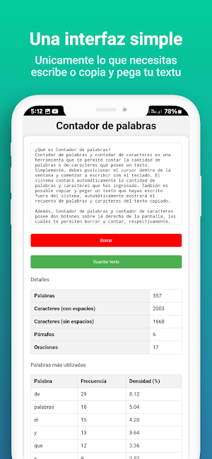 Contar las palabras: Contador Screenshot 2
