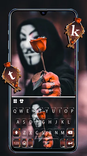 Anonymous Romance Keyboard Background Screenshot 0