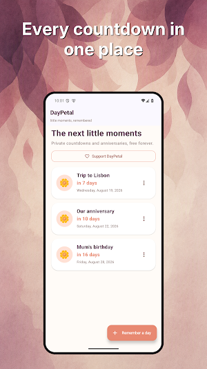 DayPetal: Countdown Widget Screenshot 0
