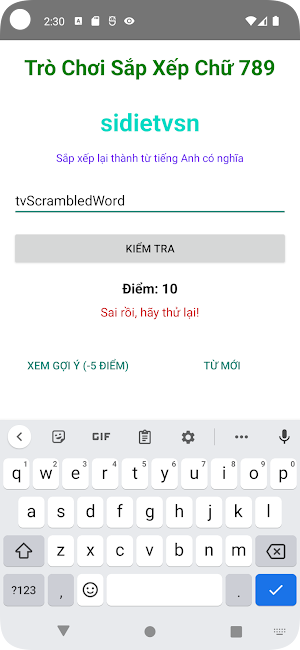 789club Uncramble Game Screenshot 3