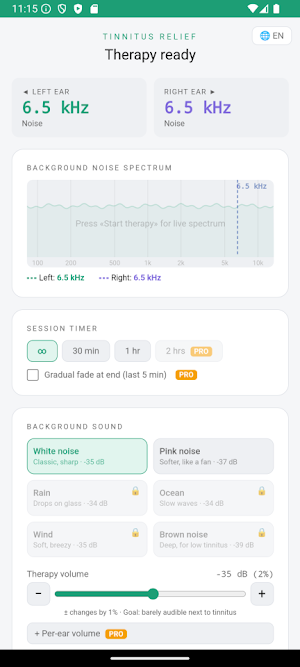 Tinnitus Relief: Sound Therapy Screenshot 0