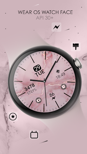 Pink Marble simple watch face Screenshot 0