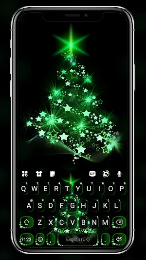 Neon Green Christmas Keyboard Background Screenshot 0
