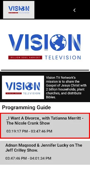 Vision Television Network Screenshot 2
