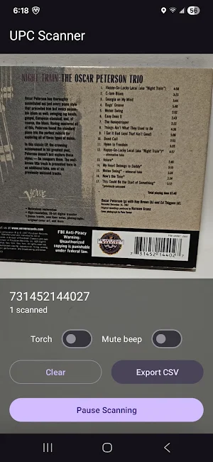 M Media UPC Scan Screenshot 0
