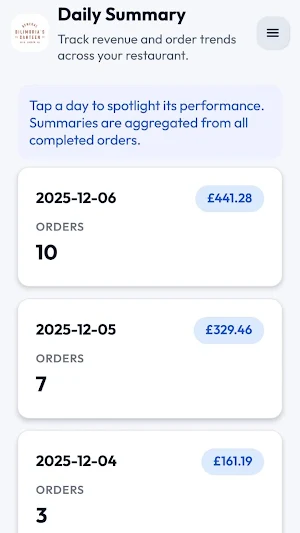 GBC: Restaurant App Screenshot 1