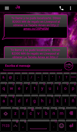 THEME EVOLVESMS SPACE PINK Screenshot 2