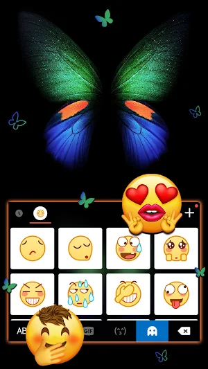 Neon Glow Butterfly Keyboard Background Screenshot 2