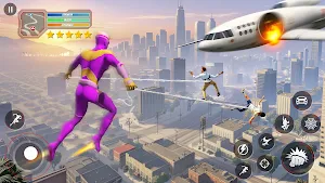 Super Rope Hero: Flying City Screenshot 1