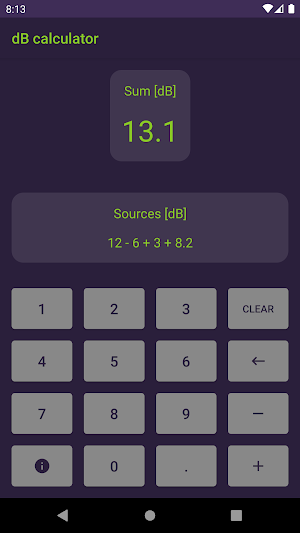 dB calculator Screenshot 2