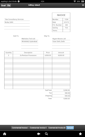 Commercial Invoices Screenshot 3