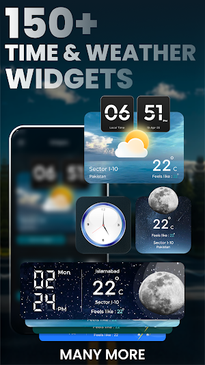 Transparent clock and weather Screenshot 1