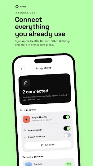 Avitra: mityba ir treniruotės Screenshot 1