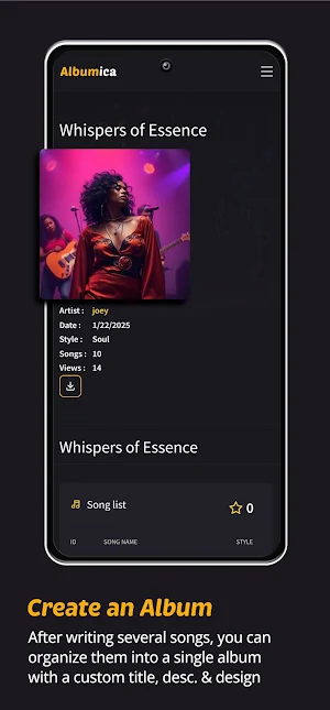 Albumica – AI Lyrics Screenshot 1